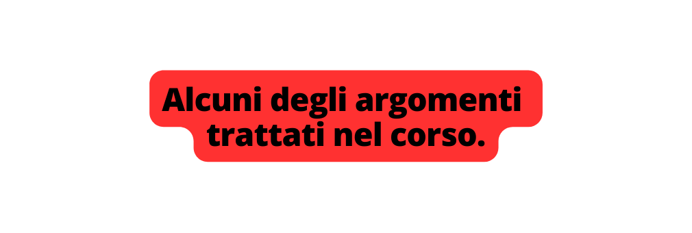 Alcuni degli argomenti trattati nel corso